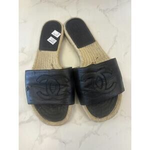 Chanel Espadrille Slides - Size 37